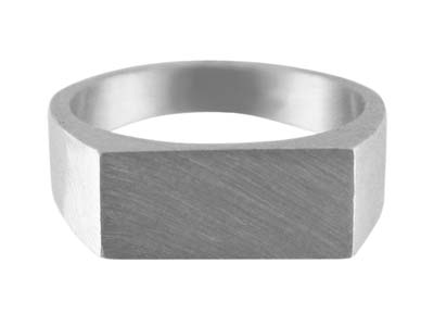Sterling Silver Initial Rectangular Ring 13x6mm Hallmarked Head Depth   0.9mm Size K, 100% Recycled Silver - Standard Image - 1