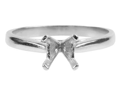 Argentium Round V Shape Claw Ring  5.0mm 50pt Size M - Standard Image - 2
