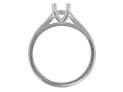Sterling Silver Round 4 Claw Double Bezel Ring Hallmarked 5.0mm 50pt    Size M - Standard Image - 2