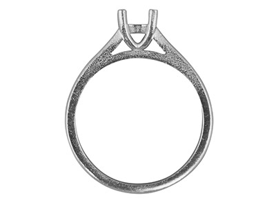 Platinum Round 4 Claw Double Bezel Ring Mount Hallmarked 4.5mm 33pt   Size M