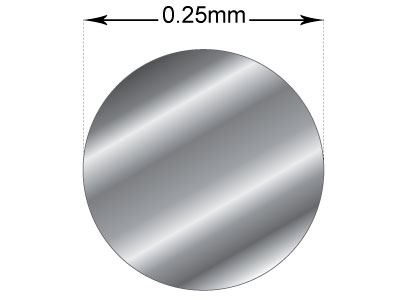 9ct White Gold Round Wire 0.25mm   Half Hard, Laser Wire, 100%        Recycled Gold - Standard Image - 2
