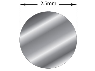 9ct White Gold Round Wire 2.50mm,  100% Recycled Gold - Standard Image - 2