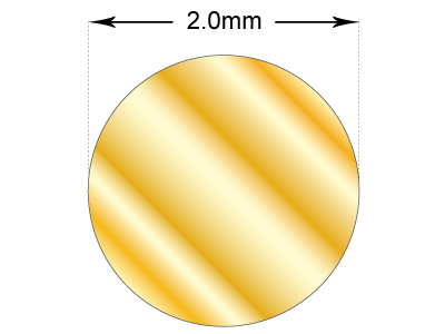 18ct Yellow Gold Round Wire 2.00mm, 100% Recycled Gold - Standard Image - 2