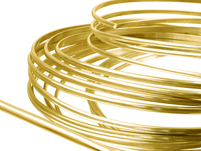 9ct Yellow Gold D Shape Wire 4.00mm X 2.00mm 2618, 100 Recycled Gold