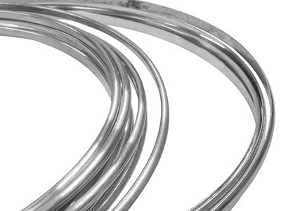 9ct White Gold D Shape Wire 2.30mm X 1.50mm Fully Annealed, 100%      Recycled Gold - Standard Image - 1