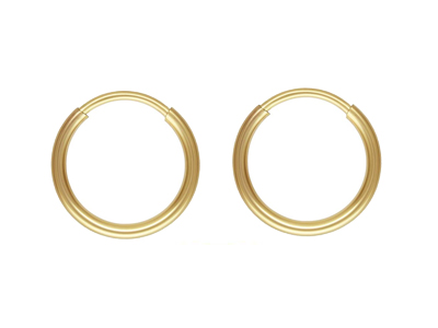 Gold Filled Endless Hoops 10mm     Pack of 2 - Standard Image - 1