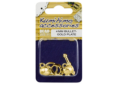 Kumihimo Bullet Finding Set 4mm    Gold Plated - Standard Image - 2