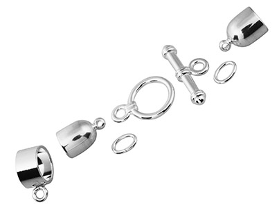 Kumihimo Bullet Finding Set 4mm    Silver Plated - Standard Image - 1