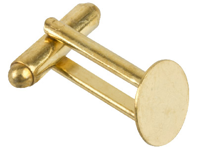 Gold Plated Cufflink With 11mm Flat Pad Pack of 6 - Standard Image - 1