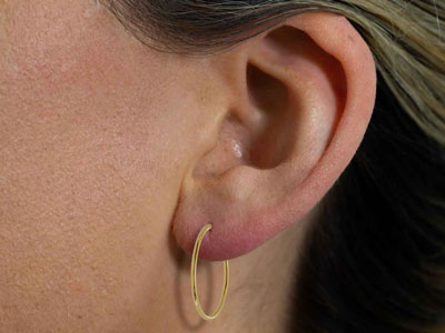 9ct Yellow Gold Creole Sleeper     Superlight 20mm Hoops, Pack of 2,  100% Recycled Gold - Standard Image - 3