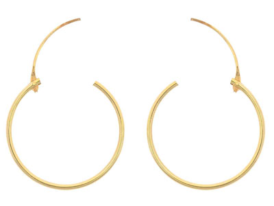 9ct Yellow Gold Creole Sleeper     Superlight 20mm Hoops, Pack of 2,  100% Recycled Gold - Standard Image - 4