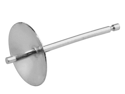 18ct White Gold Cup Peg Post 6.0mm