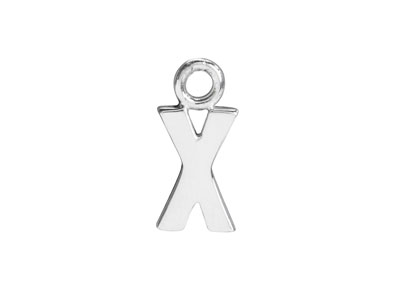 Sterling Silver Letter X Initial   Charm