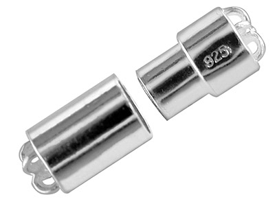 Sterling Silver Magnetic Clasp 5mm X 13mm Multi-row Barrel - Standard Image - 1