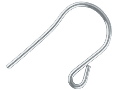 Sterling Silver Plain Hook Wire,   Pack of 6, Style Ref 354 - Standard Image - 1