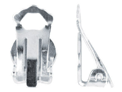Sterling Silver Ear Clip Pair 10mm Flat Pad And Large Flat Clip - Standard Image - 1