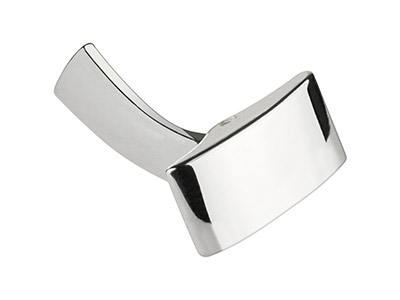 Sterling Silver Whale Tail Cufflink Rectangle - Standard Image - 1