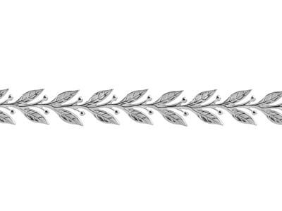 Sterling Silver Leaf And Berry     Gallery Strip 6.4mm - Standard Image - 1