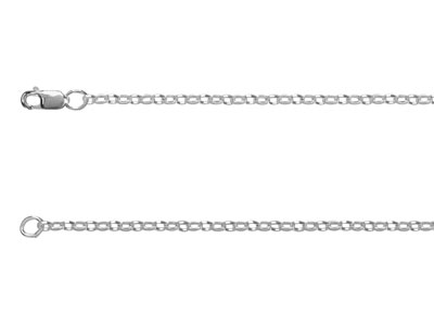 Argentium 960 2mm Oval Belcher     Chain 16