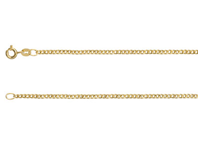 9ct Yellow Gold 1.8mm Extra Light  Flat Hollow Curb Chain 20