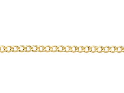 9ct Yellow Gold 2.6mm Diamond Cut  Flat Hollow Curb Chain 16