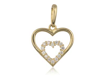 9ct-Yellow-Gold-Double-Heart-------Ou...