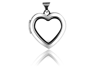 Sterling Silver Locket 18mm Window Heart Design For Holding Precious  Items