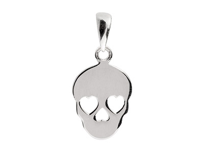 Sterling Silver Sugar Skull Pendant - Standard Image - 1