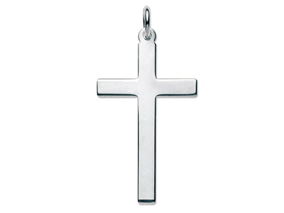 Sterling Silver Cross, Latin Plain No.10 - Standard Image - 1