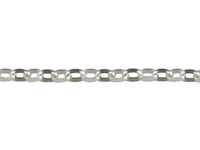 9ct White Gold 1.4mm Diamond Cut   Loose Belcher Chain - Standard Image - 2