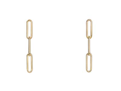 Gold Filled Paperclip Chain Design Drop Earrings - Standard Image - 1