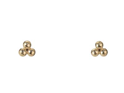 Gold Filled Trio Ball Design Stud  Earrings