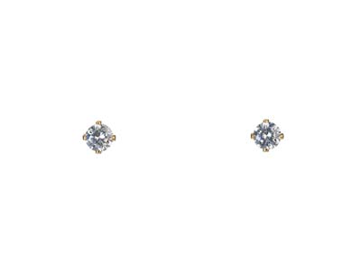 Gold Filled 4mm White              Cubic Zirconia Stud Earrings