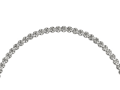 Sterling Silver Tennis Bracelet     With Sliding Ball Clasp, Colourless Cubic Zirconia, 9.5