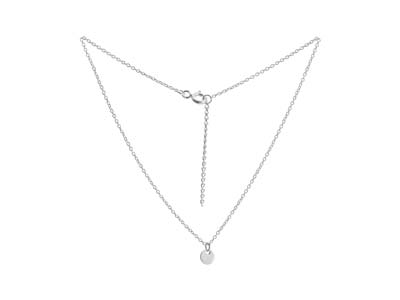Sterling Silver Anklet With Disc   Charm Drop - Standard Image - 1